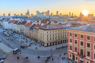 Warsaw old town in winter
