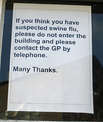 Swine flu sign - photo by alancleaver_2000 on Flickr licensed under Creative Commons