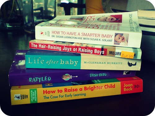 Baby books on the table