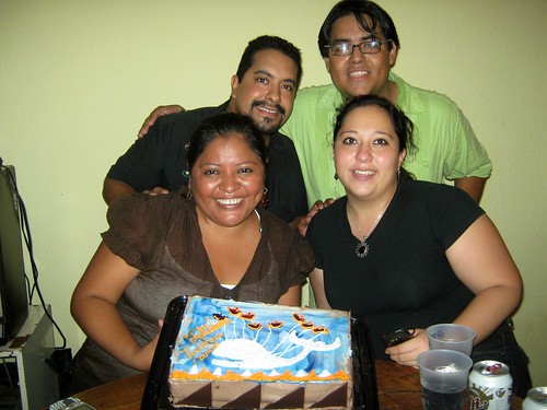 Gabriel, Mauricio, Mireya y Myrna, los cumpleañeros