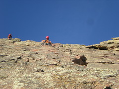 Kris at 2nd Bolt After Leading 2nd Pitch