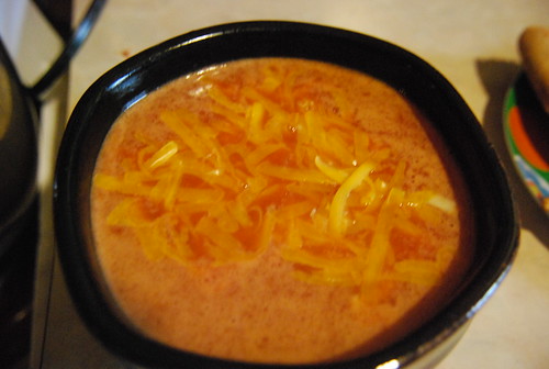 Tomato soup with cheddar