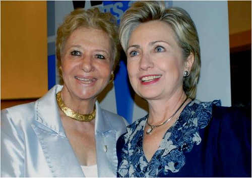 With her friend Hillary Clinton, now Secretary of State, a strong supporter of Greece.