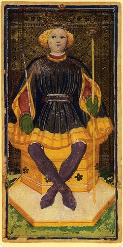 012- Rey de Bastos- Tarot Viscoti-Sforza