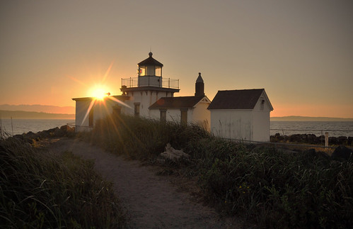 lighthouse with flare