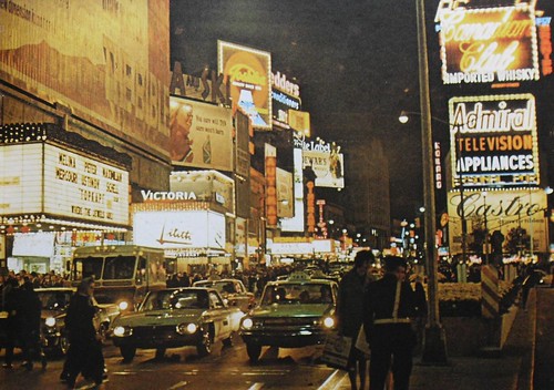 new york city time square at night. Times Square 1964 Night Time