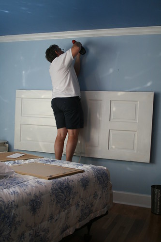 making a headboard from an old door