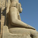 Temple of Luxor, giant seated statue of Ramses II in front of the first pylon (5) by Prof. Mortel