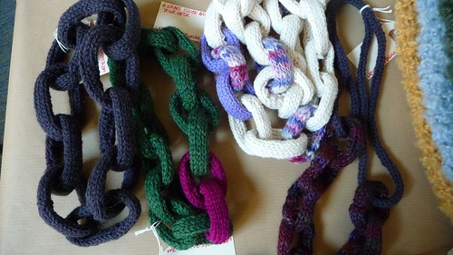 Cabled knit necklaces