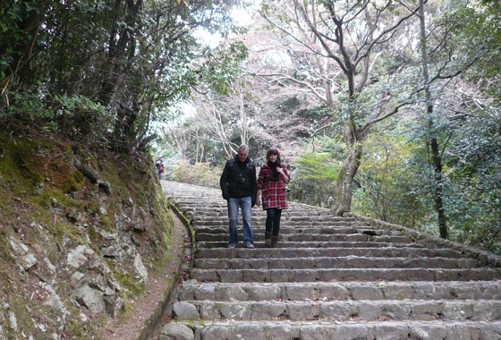 We headed through the forest to Kameyama-koen to follow the river along to Togetsu bridge
