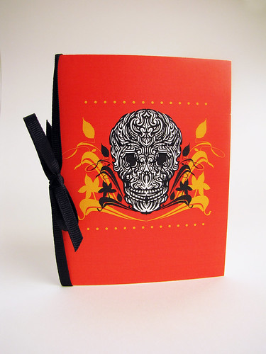 Orange Muertos Skull Card