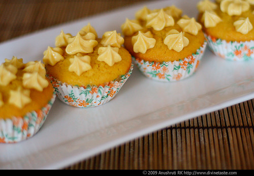 Saffron, Lemon & Coconut Cupcakes With Saffron & Lemon Buttercream Frosting