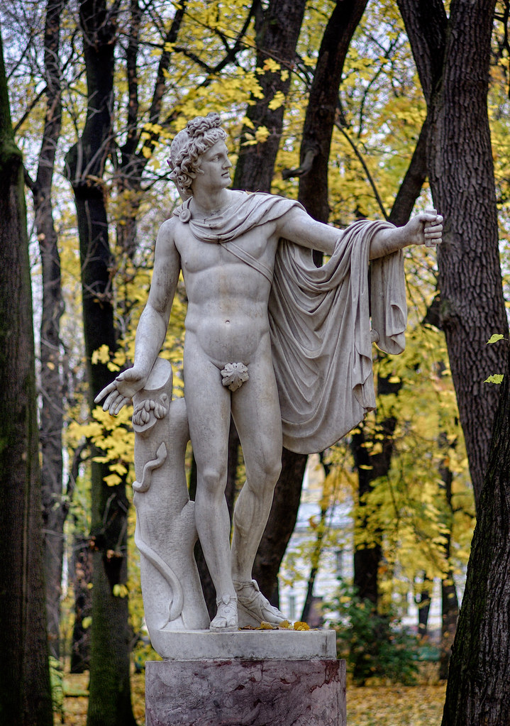 : Apollo Sculpture. Letniy Sad. Saint-Petersburg.