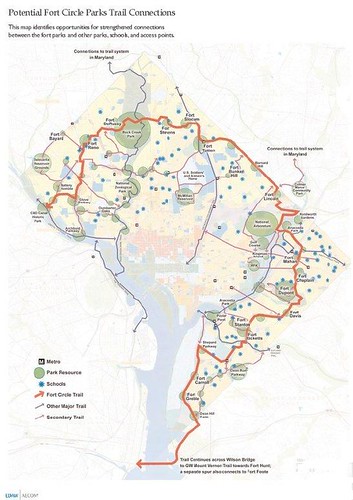 Fort Circle Parks, DC, proposed trail network