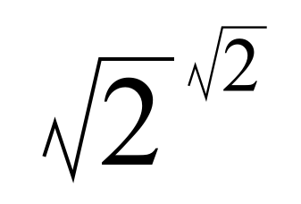 Square root of 2 to the power of square of 2