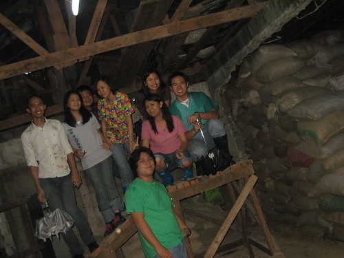 The group inside the barn.