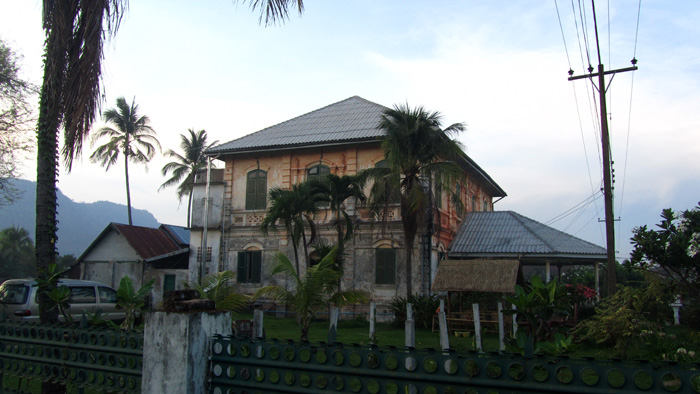 French Colonial Building in Champasak, Laos