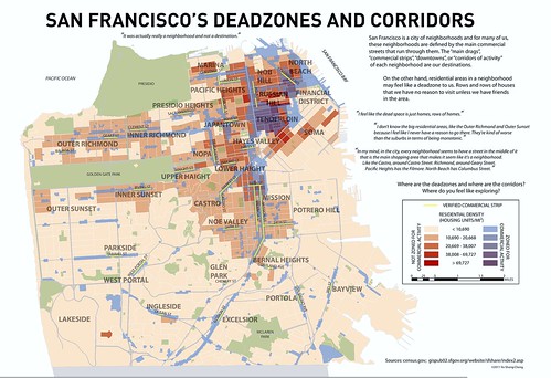 SF's dead zones & commercial corridors (by: Yo-Shang Cheng, Visualizing Mental Maps, UC-Berkeley)
