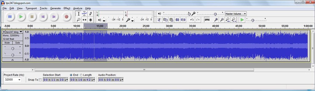 Audacity_selected segment of audio file