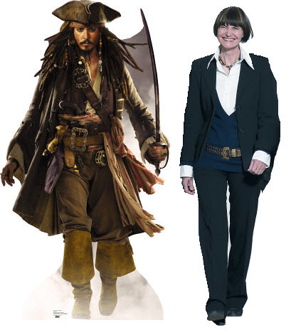 Fotomontage Jack Sparrow vs. Micheline Calmy-Rey