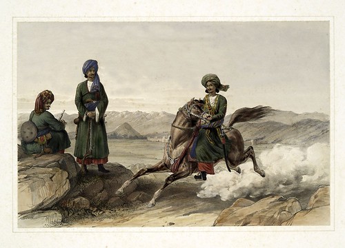 012- Fuerte de Killeh Abdooleh patrullas a caballo-Character and costumes of Afghanistan 1843-James Atkinson