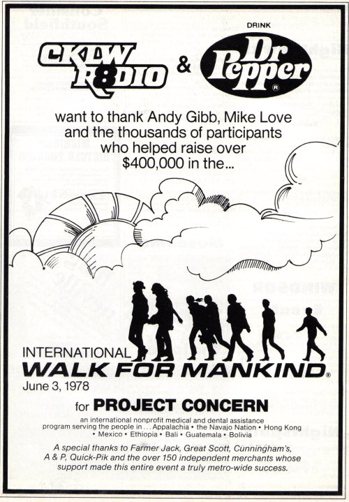 Vintage Ad #666: 1978 International Walk for Mankind (Sponsored by CKLW) - resized