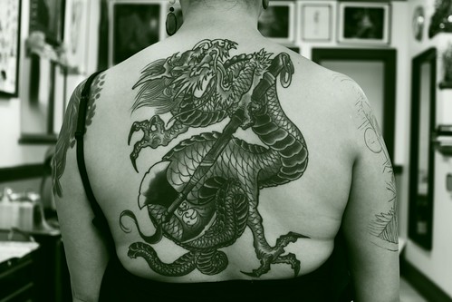 dragon waterfall tattoo. Jason Schroder, dragon tattoo,