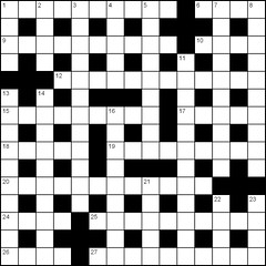 British Cryptic Crossword Grid Blank