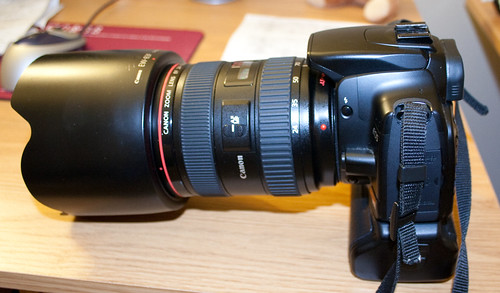24-70mm f2.8L USM on my Camera with Lens Hood