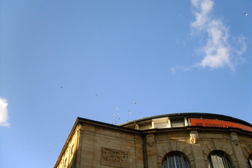 Swarm behind the theatre