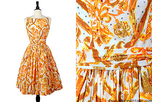 1950s Divine Autumn Dress