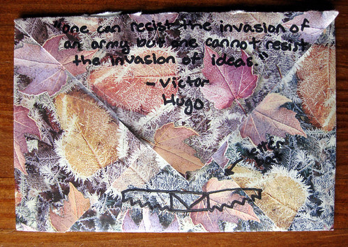 Letter bat carries Victor Hugo quote