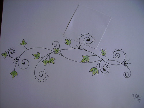 Ivy swirl tattoo design (going on left hip). Digital Image