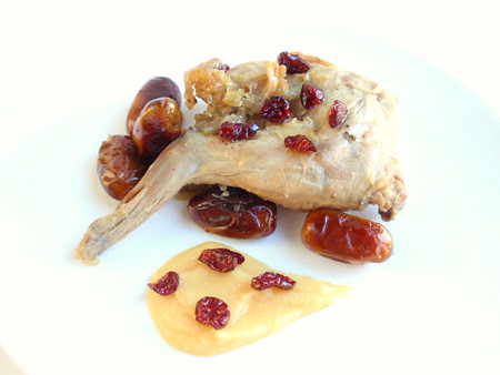Rabbit with quince compote