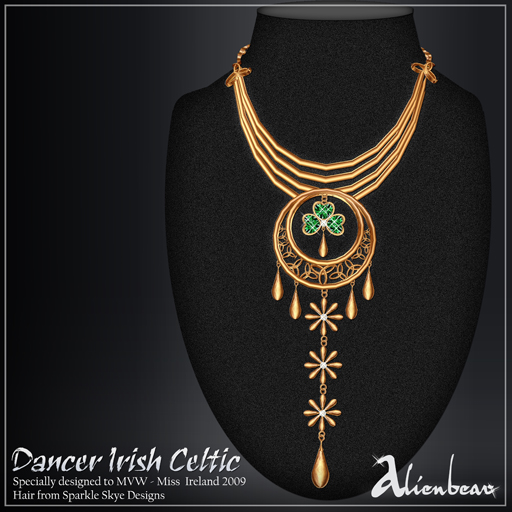Dancer Irish gold necklace (Miss Ireland)