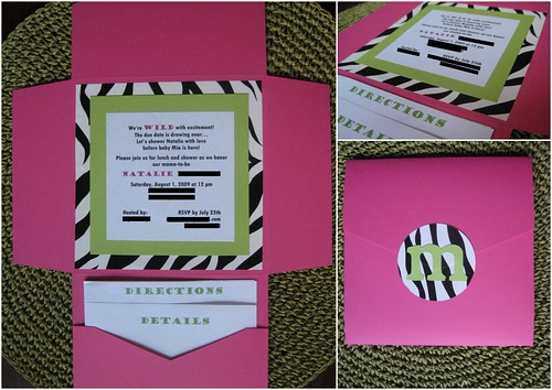 cardstock and zebra accents mexico Wedding Announcement Shades of 