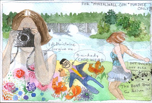 Watercolour mailart from Ubon - August 2009: Elena at Blenheim Palace