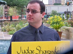 Protesting at Trial of Sharon Keller