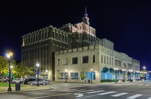 Carter Carburetor Building, in Saint Louis, Missouri, USA - view at night