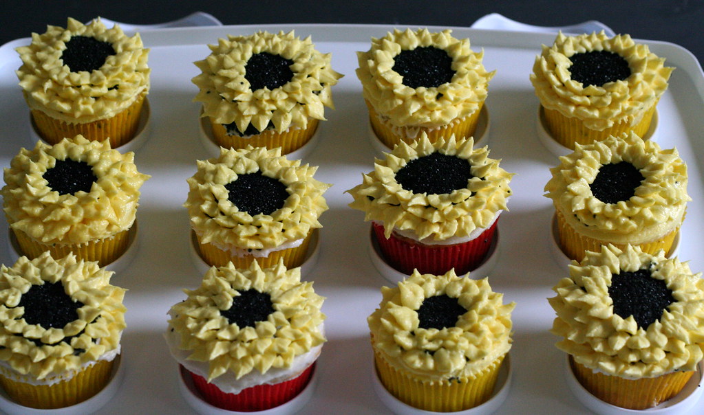 field of cupcakes