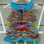 Earthy Rainbow Pinafore + Cloche Set (child's size 7/9)