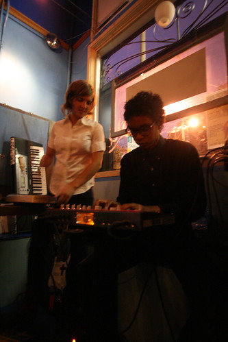 USF students Sky Madden and Chris Moore bring their synths to the Blue Jay Cafe on Divisadero.  Photo by Melissa Stihl/Foghorn