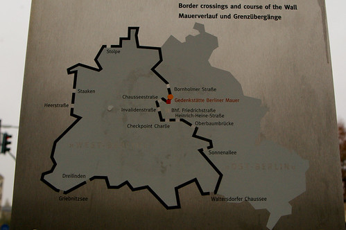 East/West Berlin Wall Map