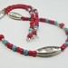 Turquoise and Red Mini Bead Necklace