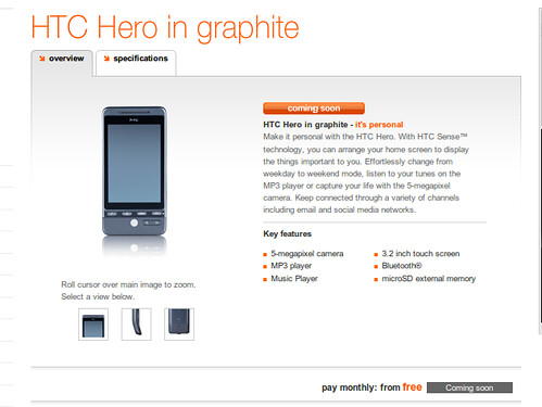 htc hero graphite. the HTC Hero has appeared