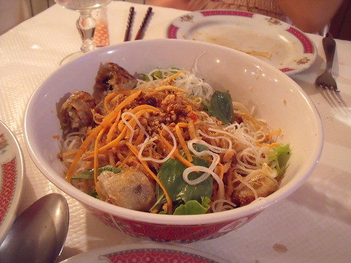 Vermicelli and spring rolls