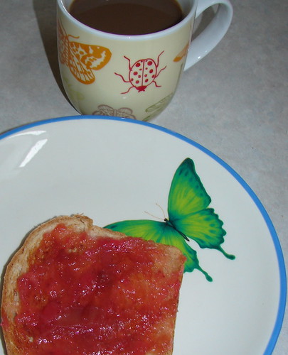 Homemade bread with homemade jam.