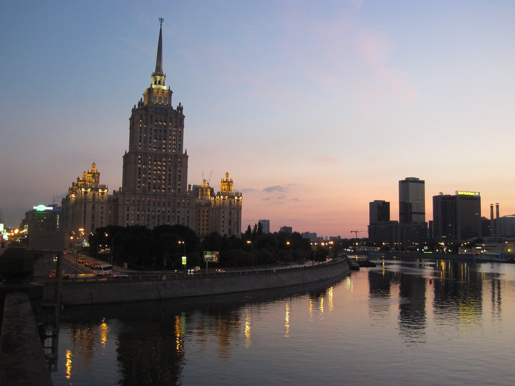 : Moscow river. Hotel Ukraina.