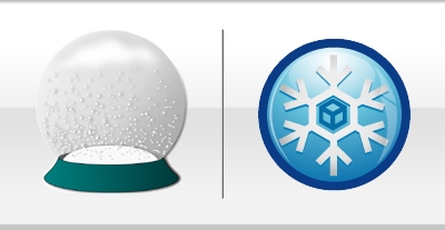 Snowglobe logo - old and new