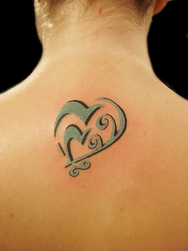  Love heart whit initials tattoo 
